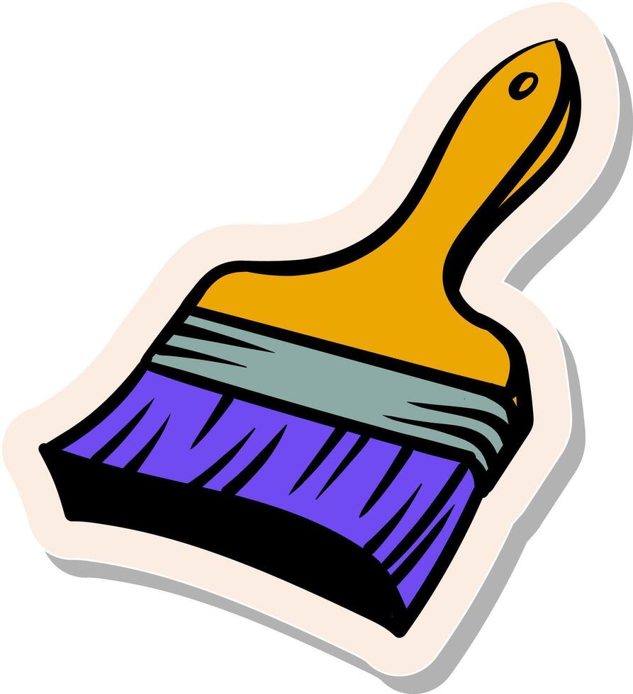 Hand drawn sticker style Paintbrush icon doodle sketch vector illustration