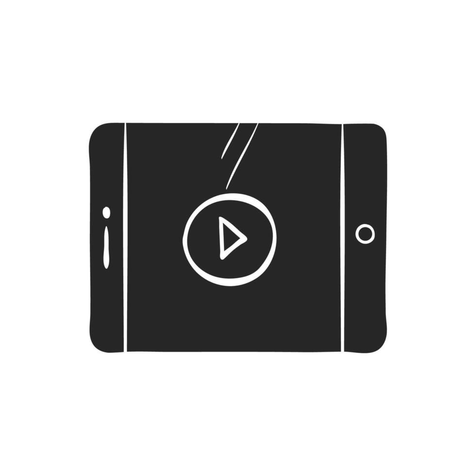 Hand drawn Movie play symbol vector illustration