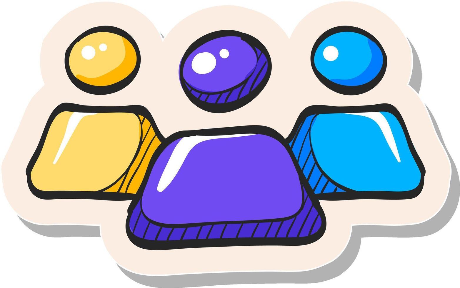 Hand drawn sticker style icon Teamwork vector