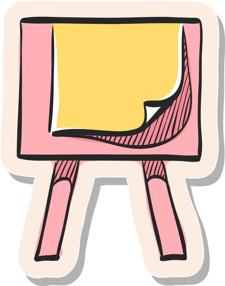 Hand drawn Painting stand icon in sticker style vector illustration
