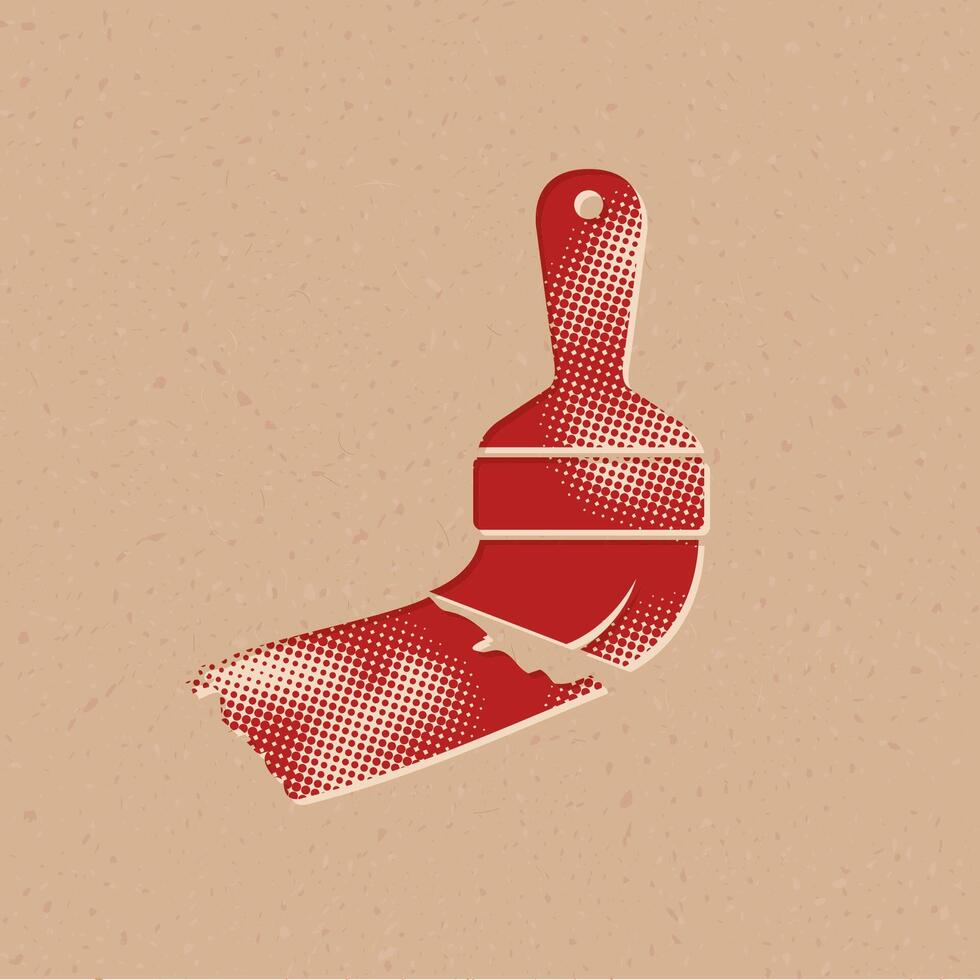 Paint brush halftone style icon with grunge background vector illustration