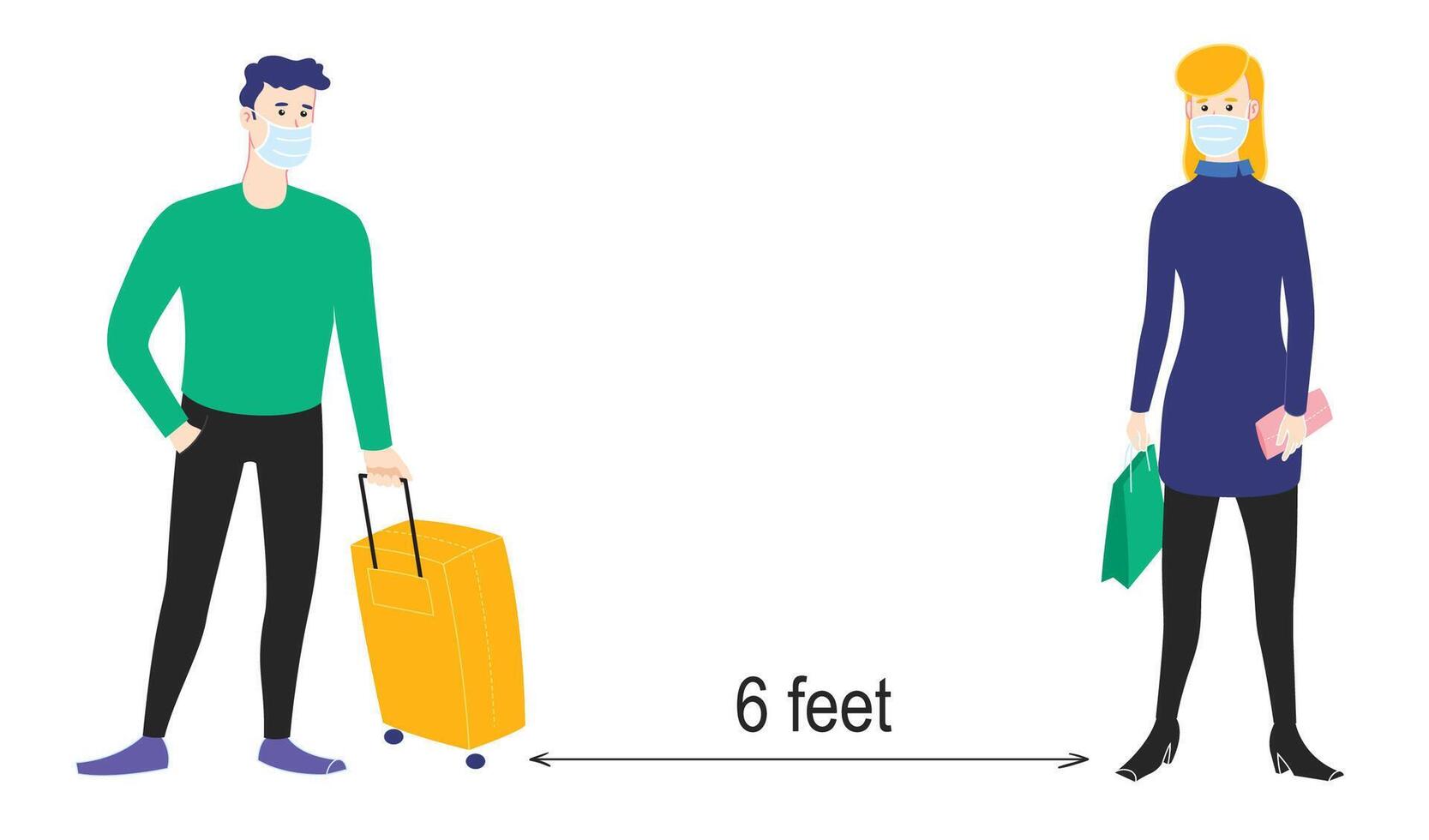 Physical distancing practice vector