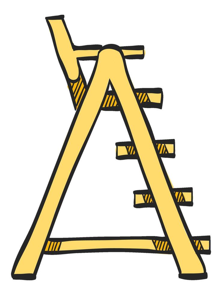 Lifeguard chair icon in hand drawn color vector illustration