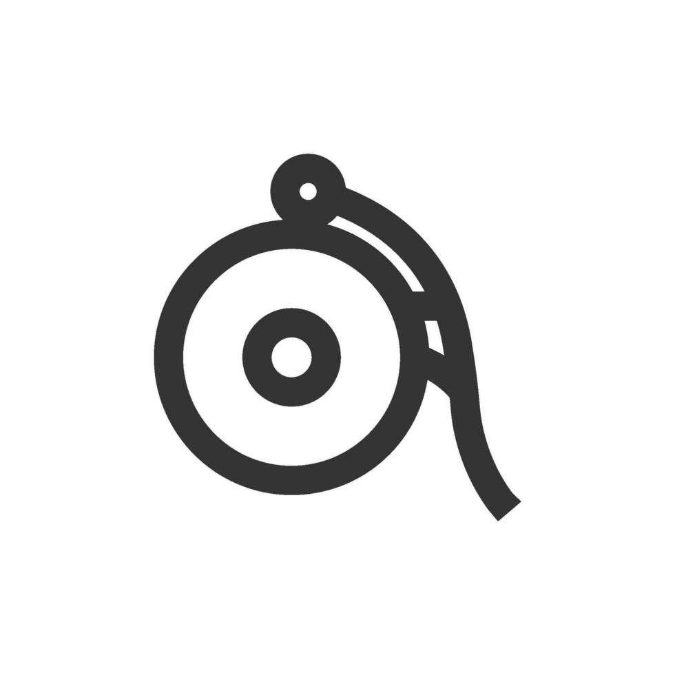 Bicycle bell icon in thick outline style. Black and white monochrome vector illustration.