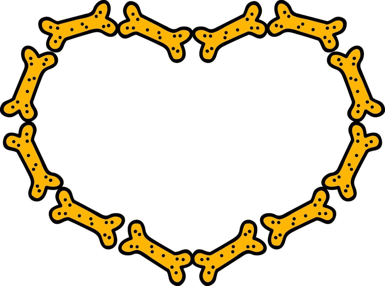 Dog food biscuit in heart shape color vector illustration