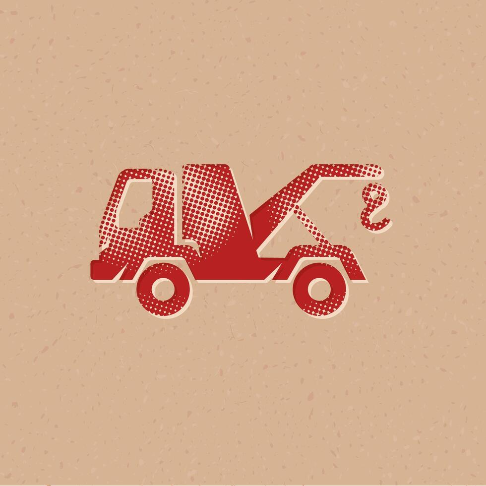 Tow halftone style icon with grunge background vector illustration