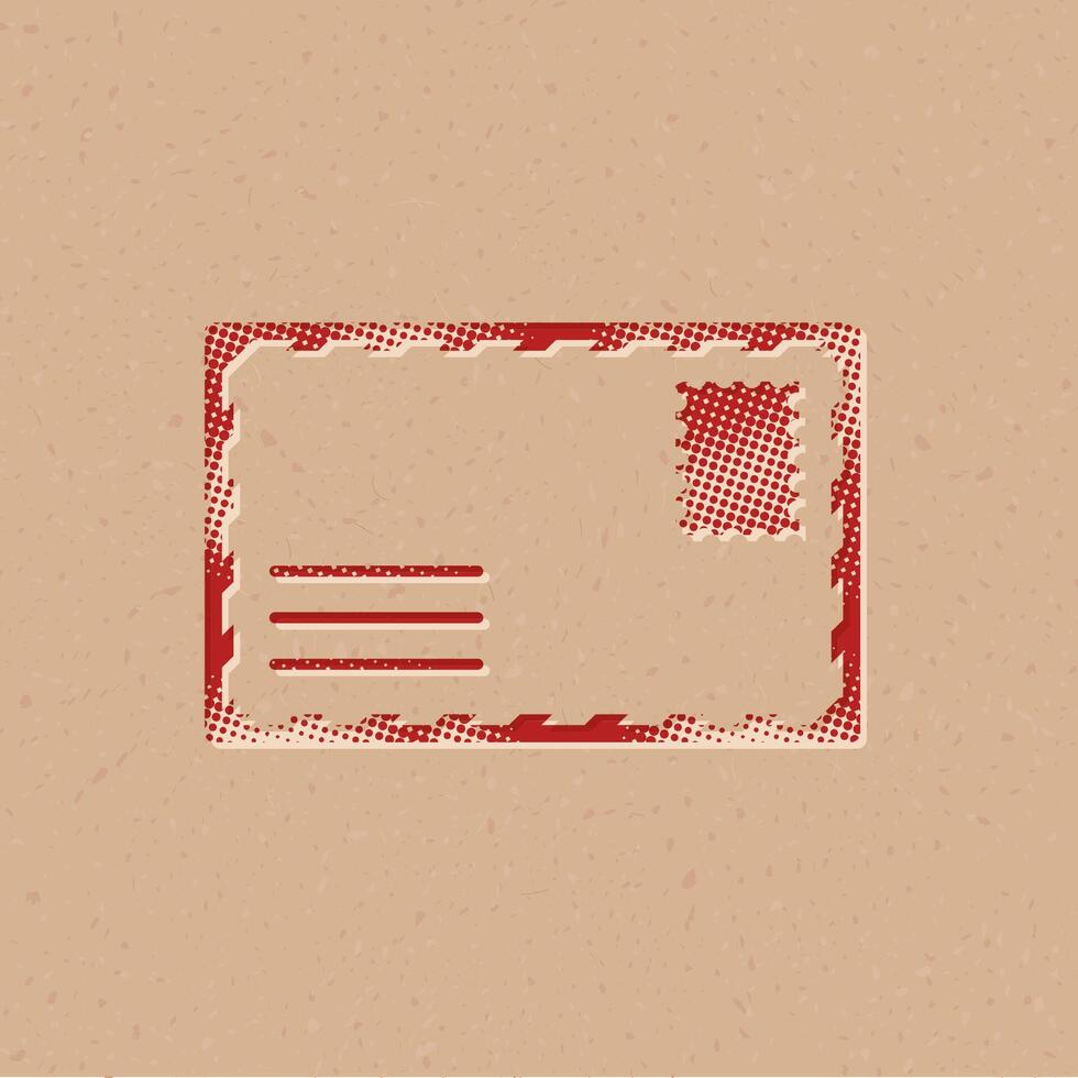 Letter halftone style icon with grunge background vector illustration