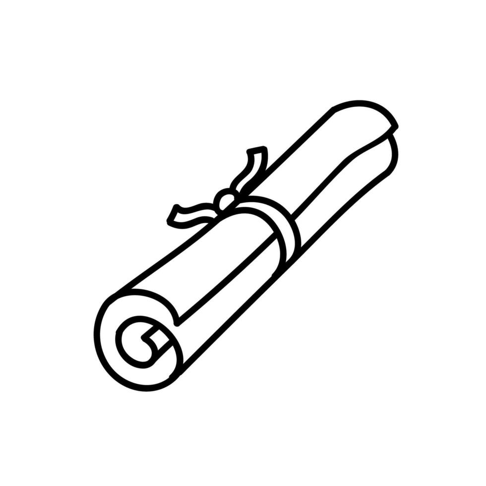 Parchment roll icon. Hand drawn vector illustration. Editable line stroke.
