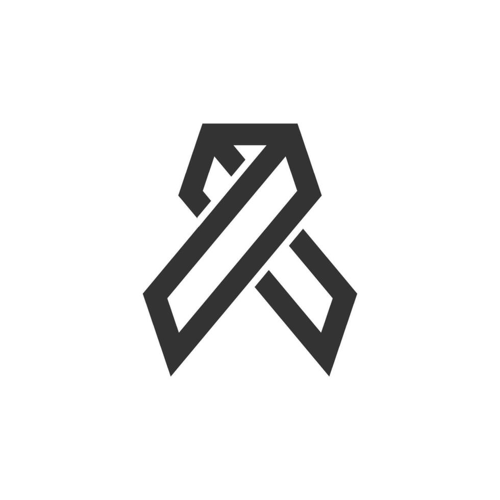 Awareness band icon in thick outline style. Black and white monochrome vector illustration.