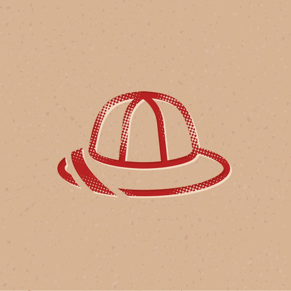 Safari icon halftone style icon with grunge background vector illustration