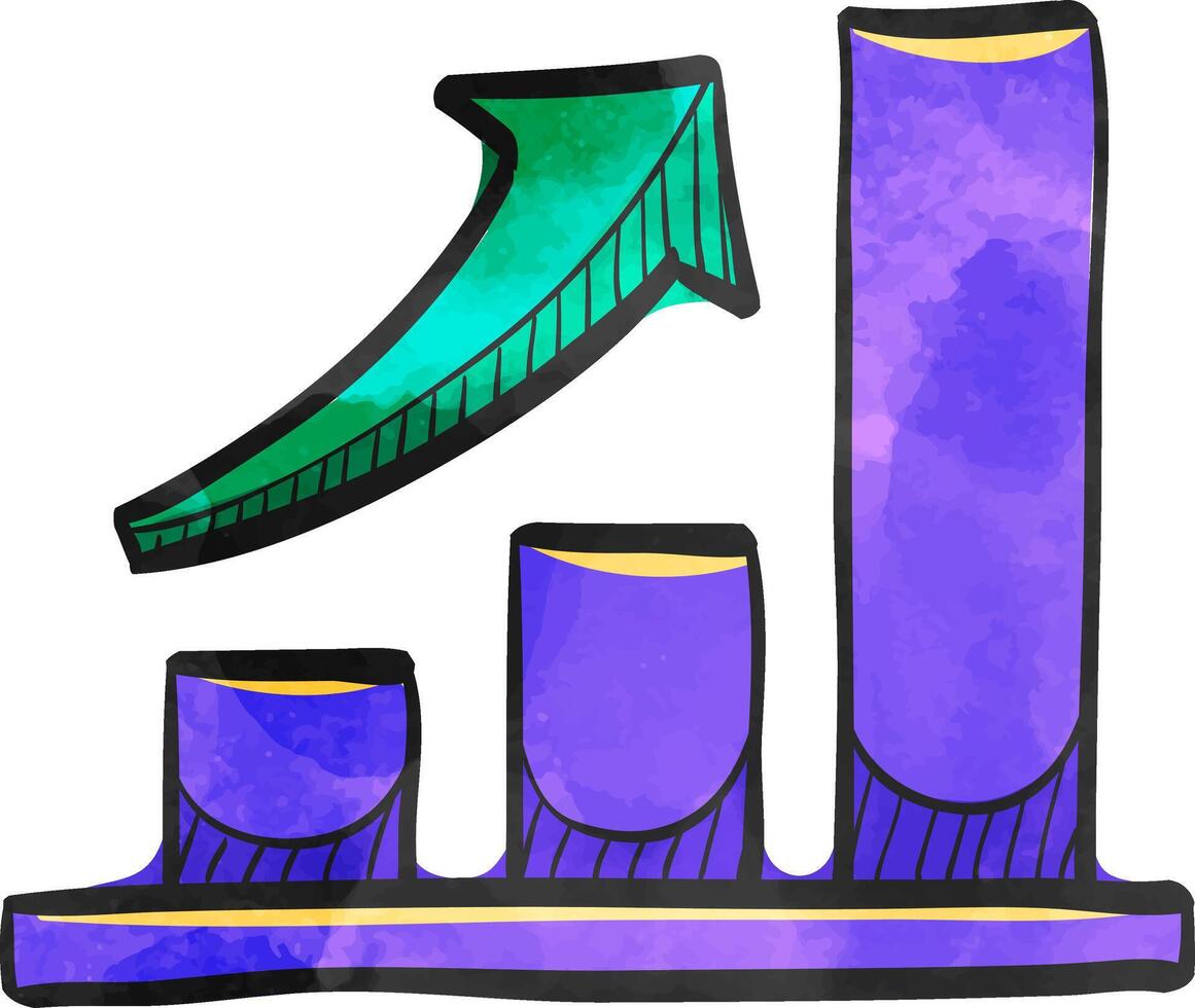 Bar chart icon in color drawing. Finance report banking growth investment vector