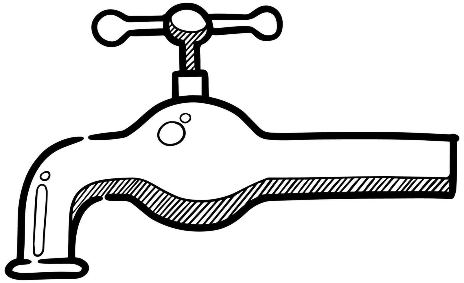 Hand drawn water faucet. Vector illustration.