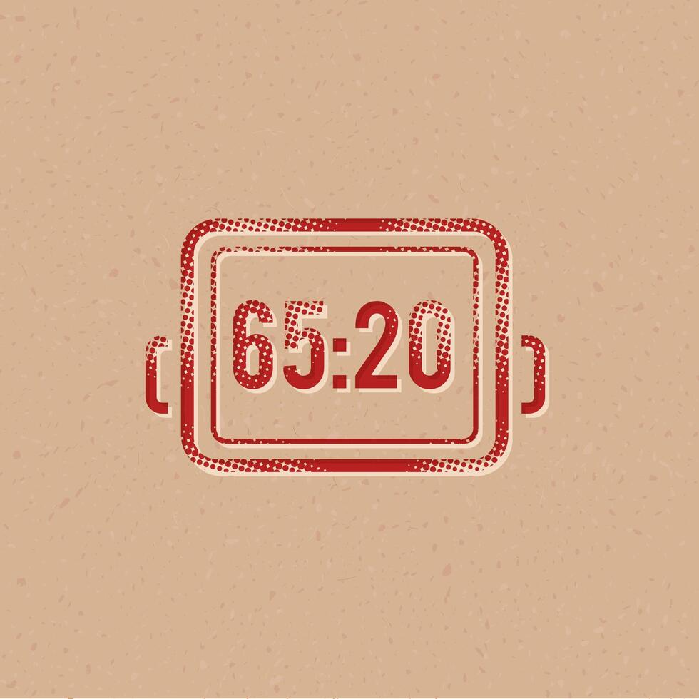 Score board halftone style icon with grunge background vector illustration