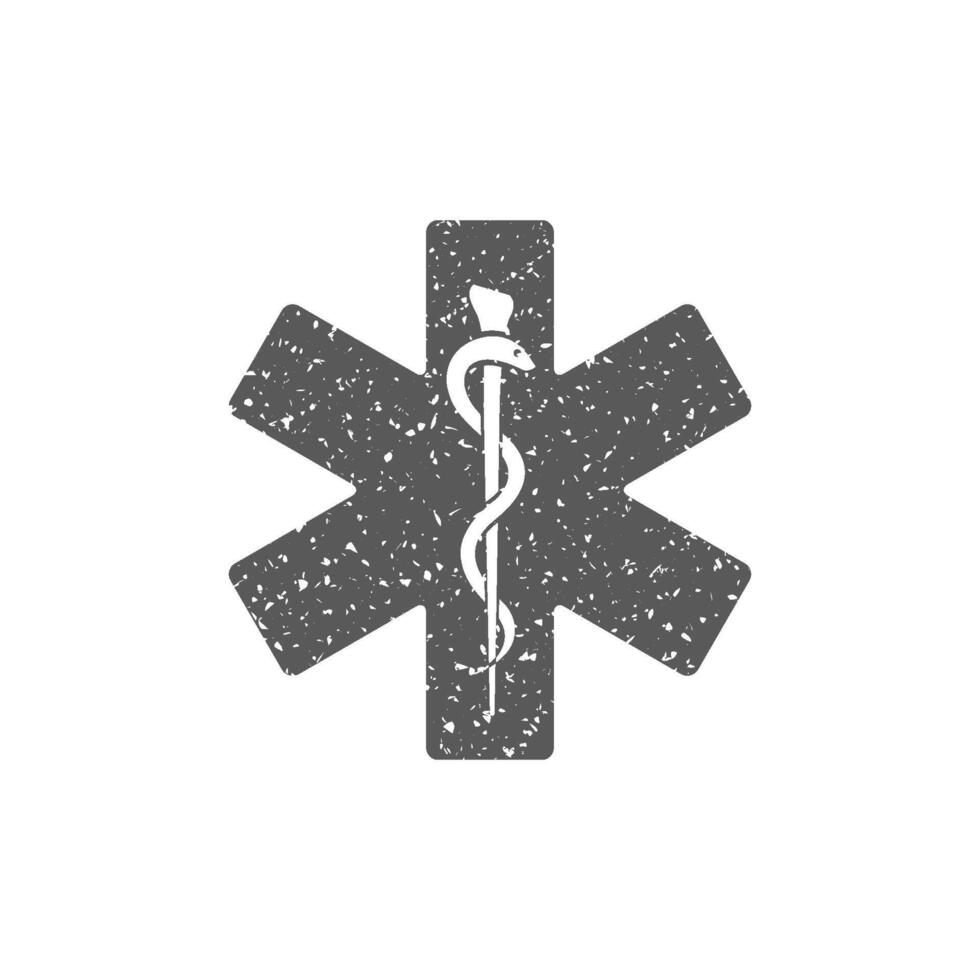 Medical symbol icon in grunge texture vector illustration