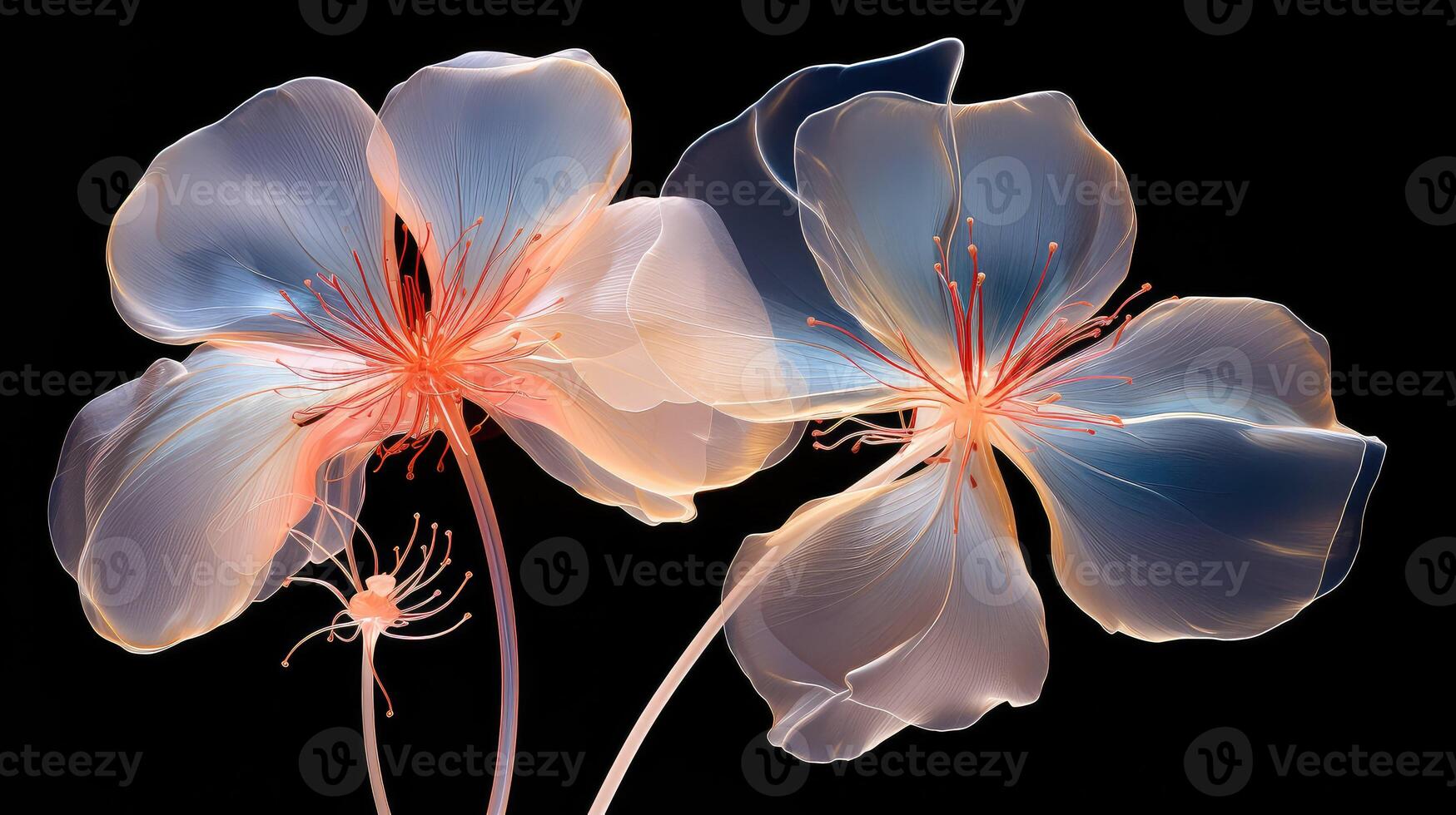 AI generated delicate transparent flower ai generated photo