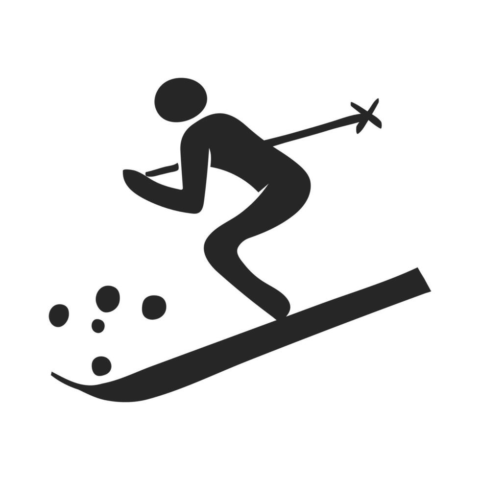 mano dibujado esquí vector ilustración