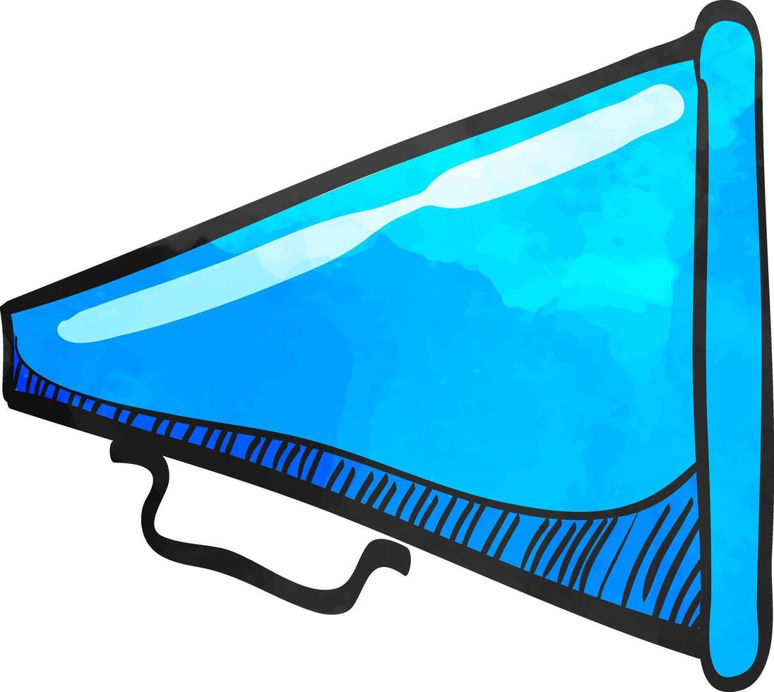 Loudspeaker icon in color drawing. Loudspeaker scream movie director vector