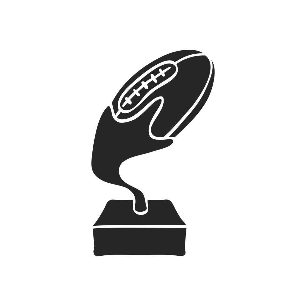 Hand drawn American football trophy vector illustration