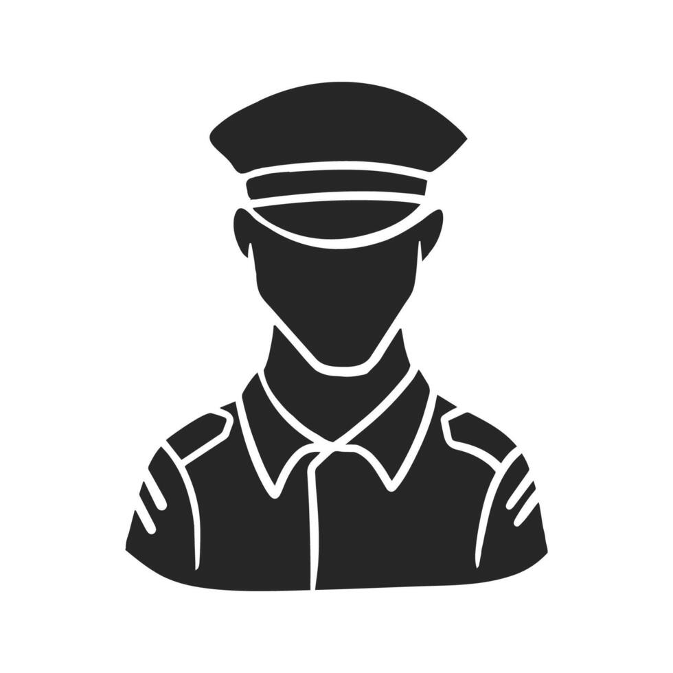 Hand drawn man in uniform vector illustration