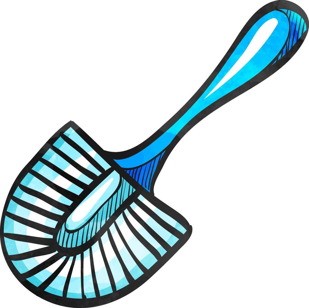 Brush icon in color drawing. Toilet sanitary cleaner wet bathroom vector