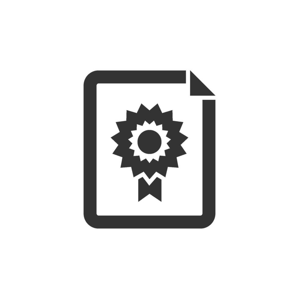 Contract document icon in thick outline style. Black and white monochrome vector illustration.