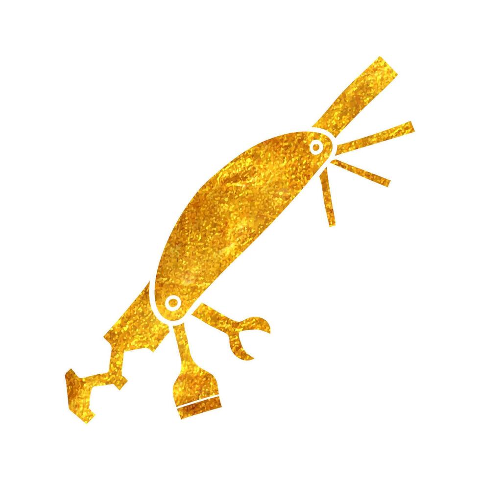 Hand drawn multiple tools icons in gold foil texture vector illustration