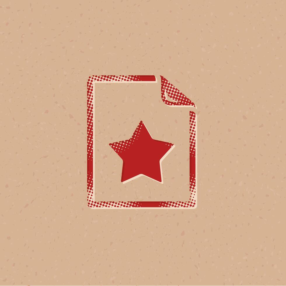 Favorite halftone style icon with grunge background vector illustration