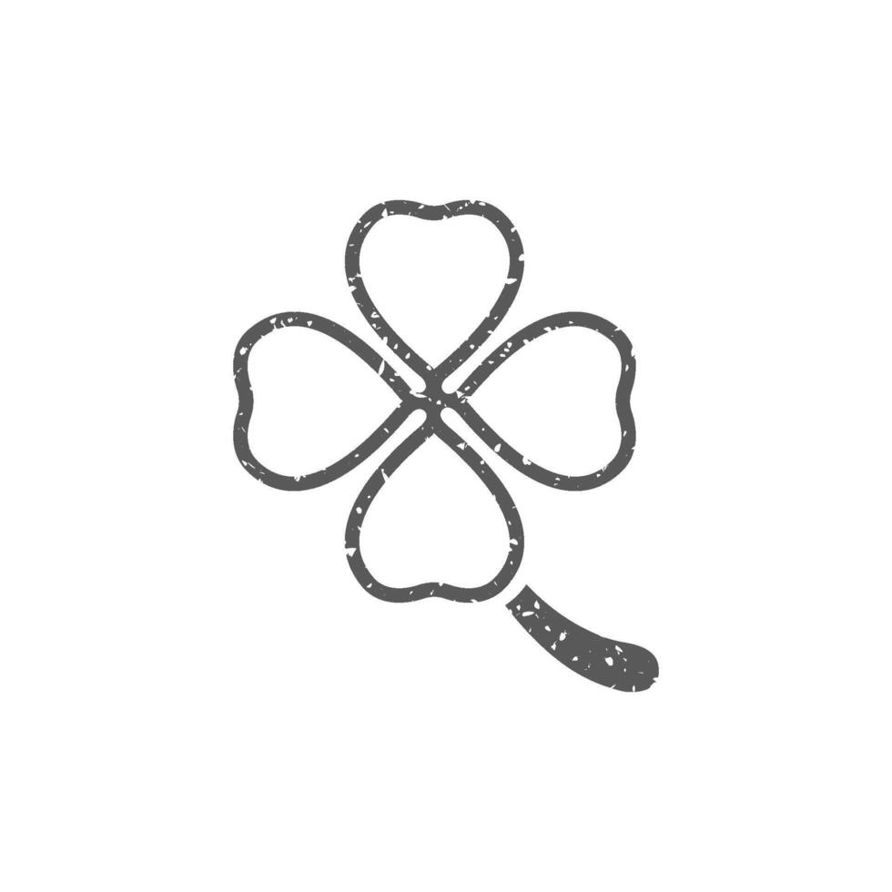 Clover icon in grunge texture vector illustration