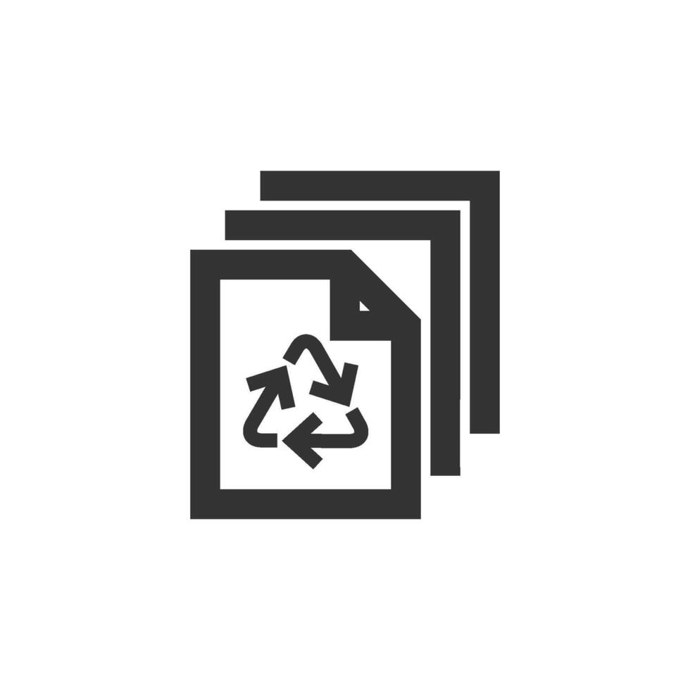 Recycle symbol icon in thick outline style. Black and white monochrome vector illustration.