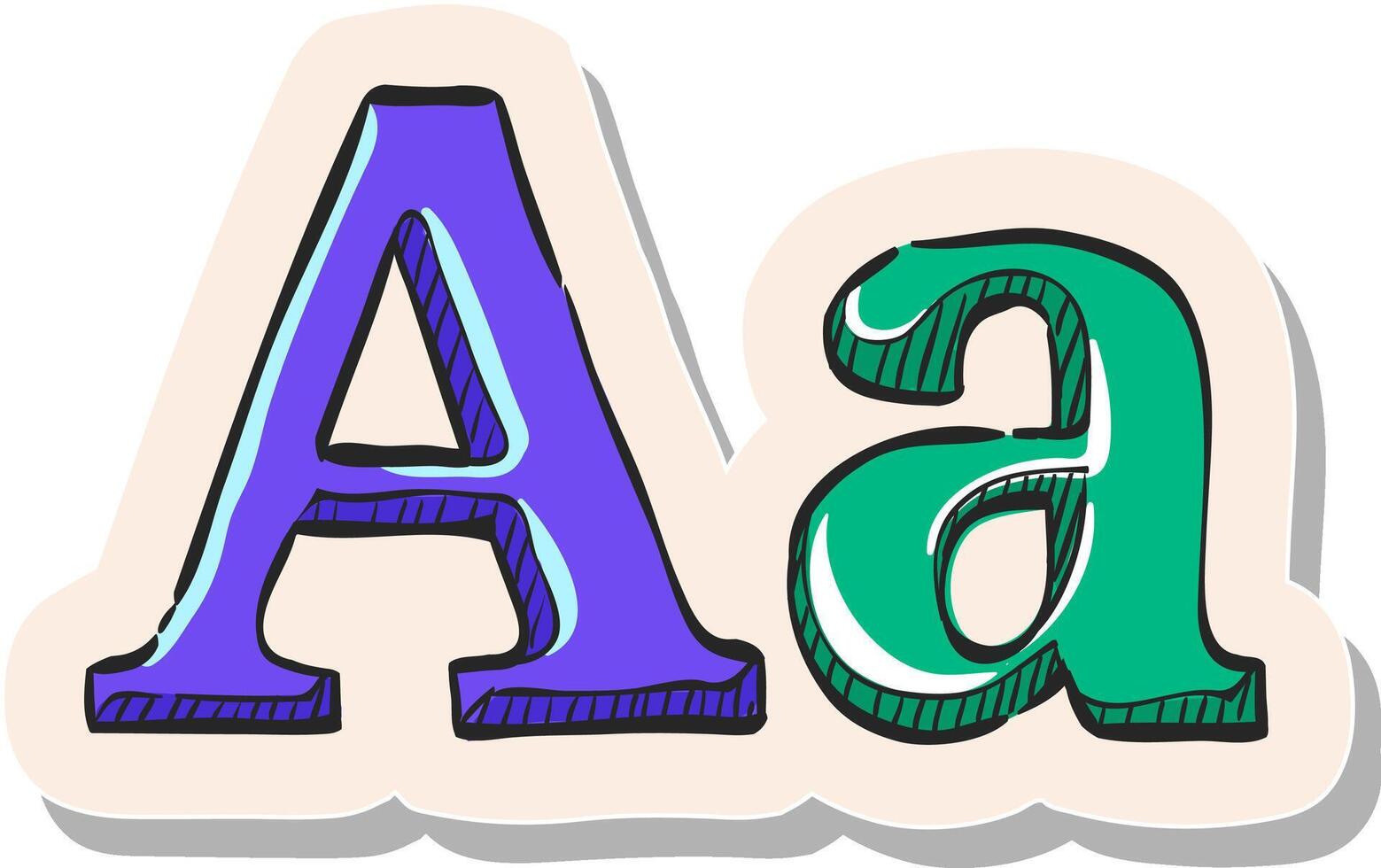 Hand drawn Font icon in sticker style vector illustration