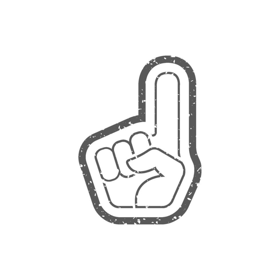 espuma guante icono en grunge textura vector ilustración