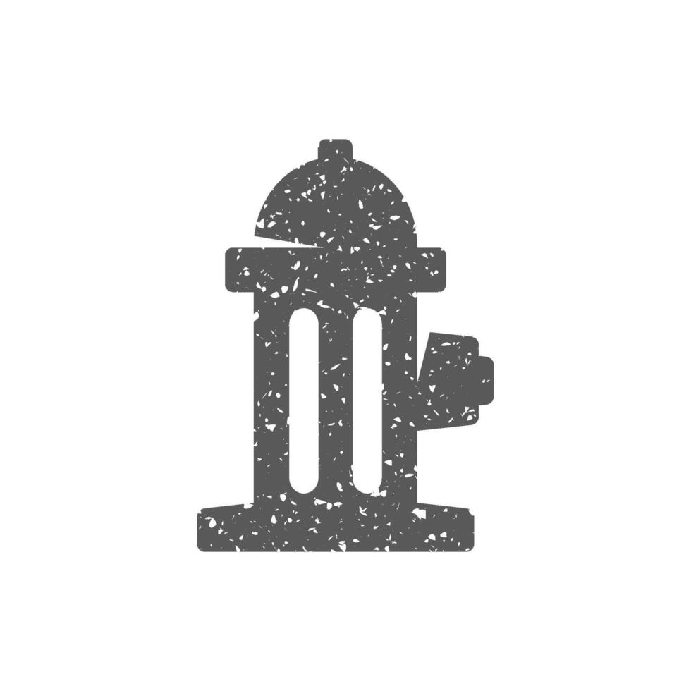 Hydrant icon in grunge texture vector illustration