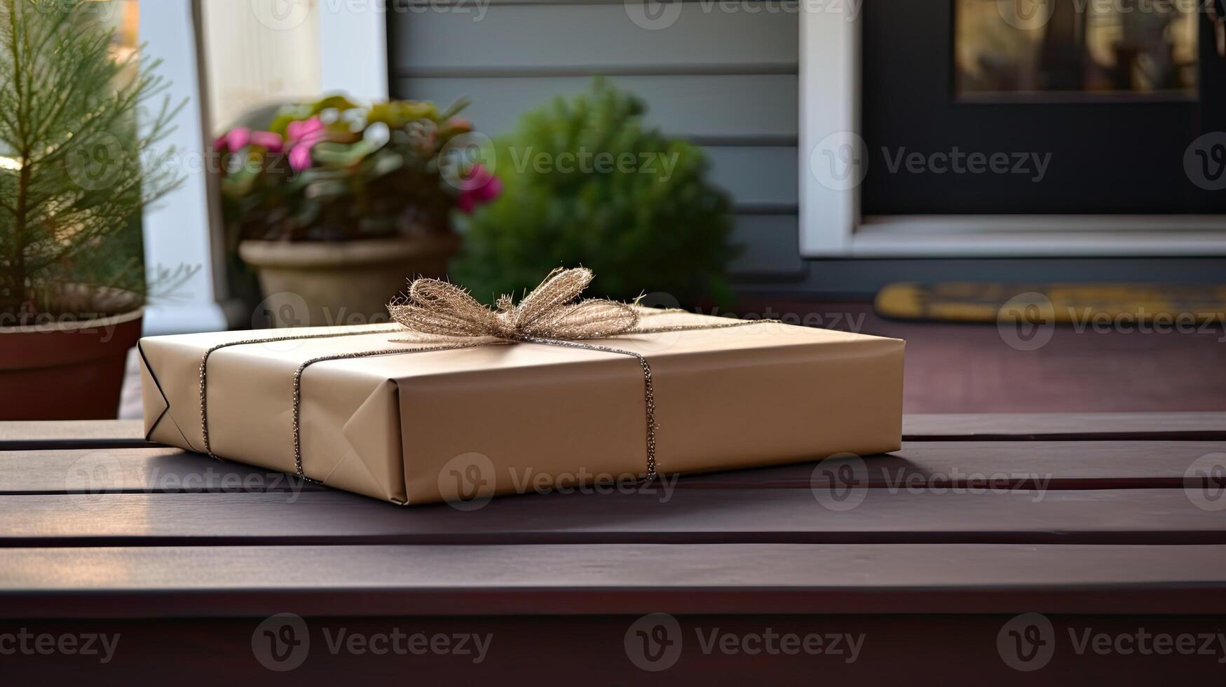 AI generated mail porch package ai generated photo