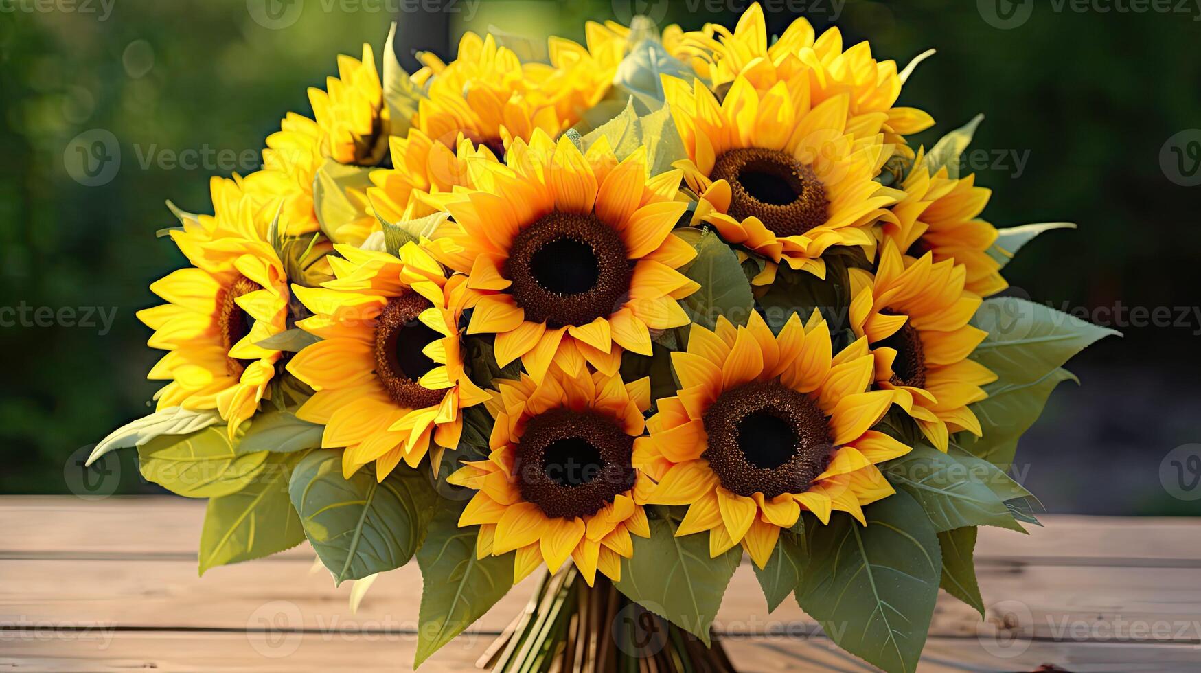 AI generated yellow sunflowers bouquet ai generated photo