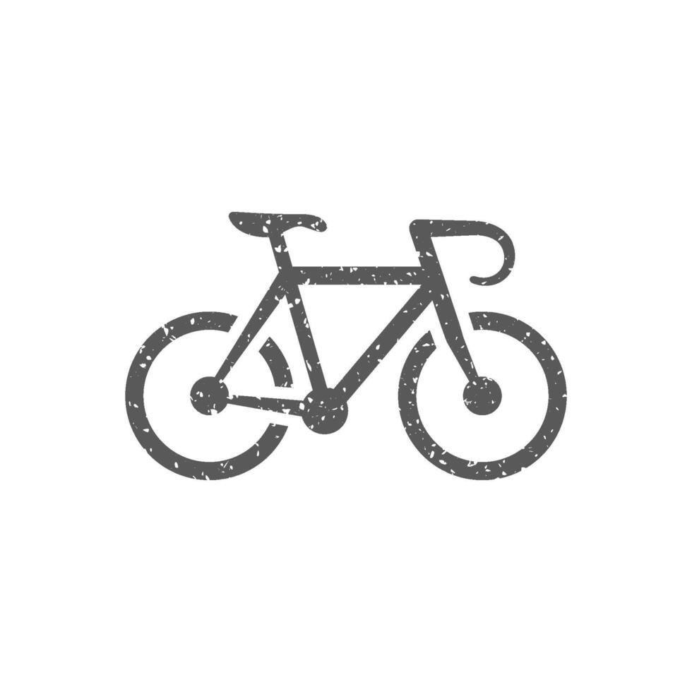 la carretera bicicleta icono en grunge textura vector ilustración