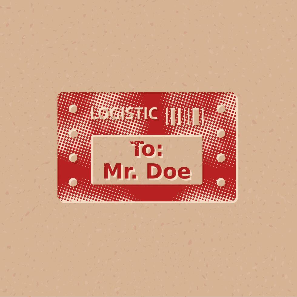 Logistic receipt halftone style icon with grunge background vector illustration