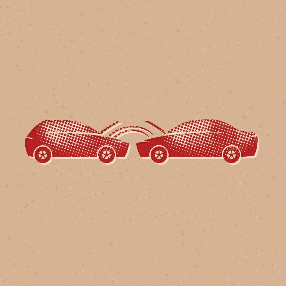 coche saltar comienzo íconos trama de semitonos estilo automotor con grunge antecedentes vector ilustración