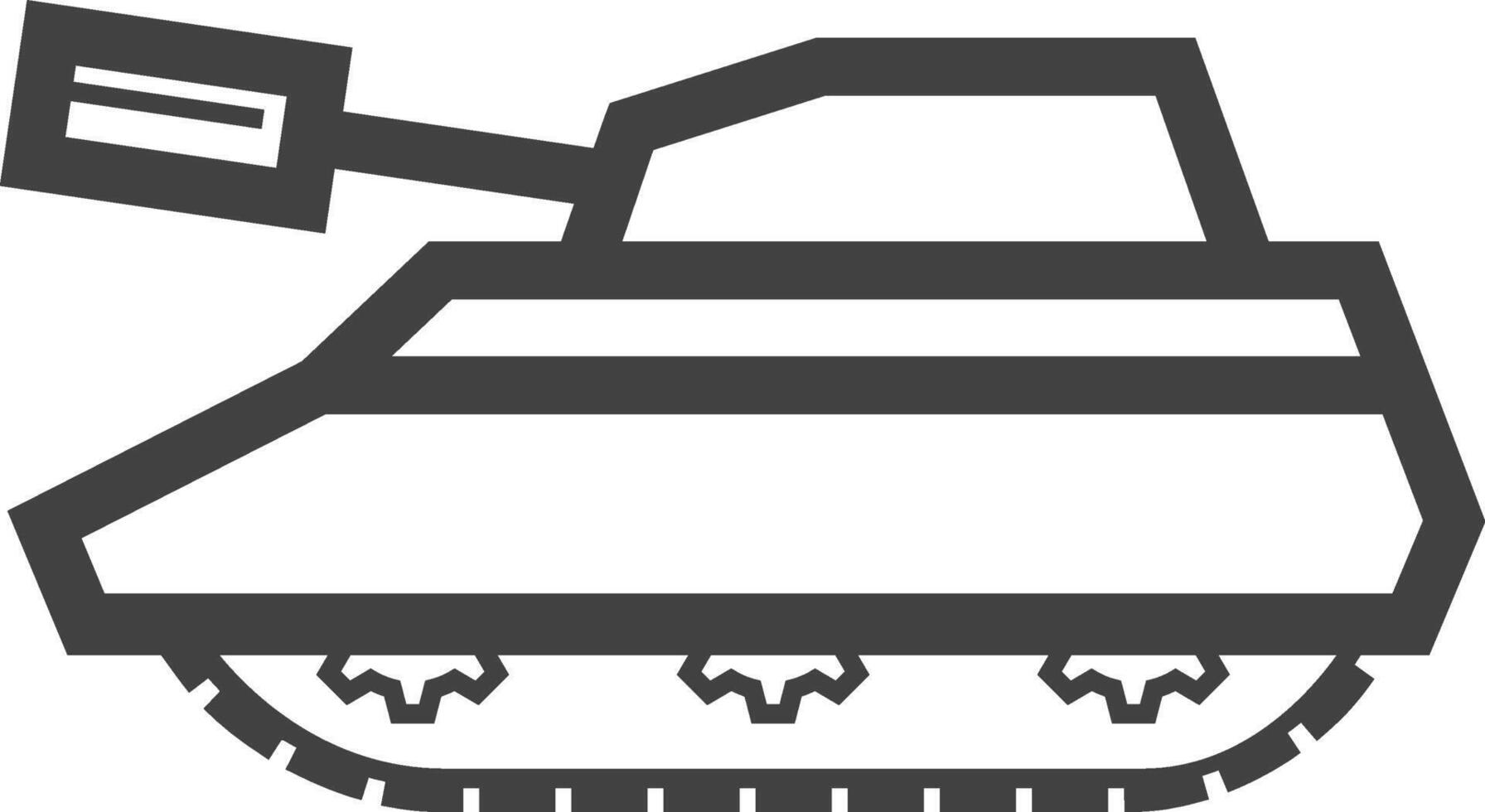 Tank icon in thick outline style. Black and white monochrome vector illustration.