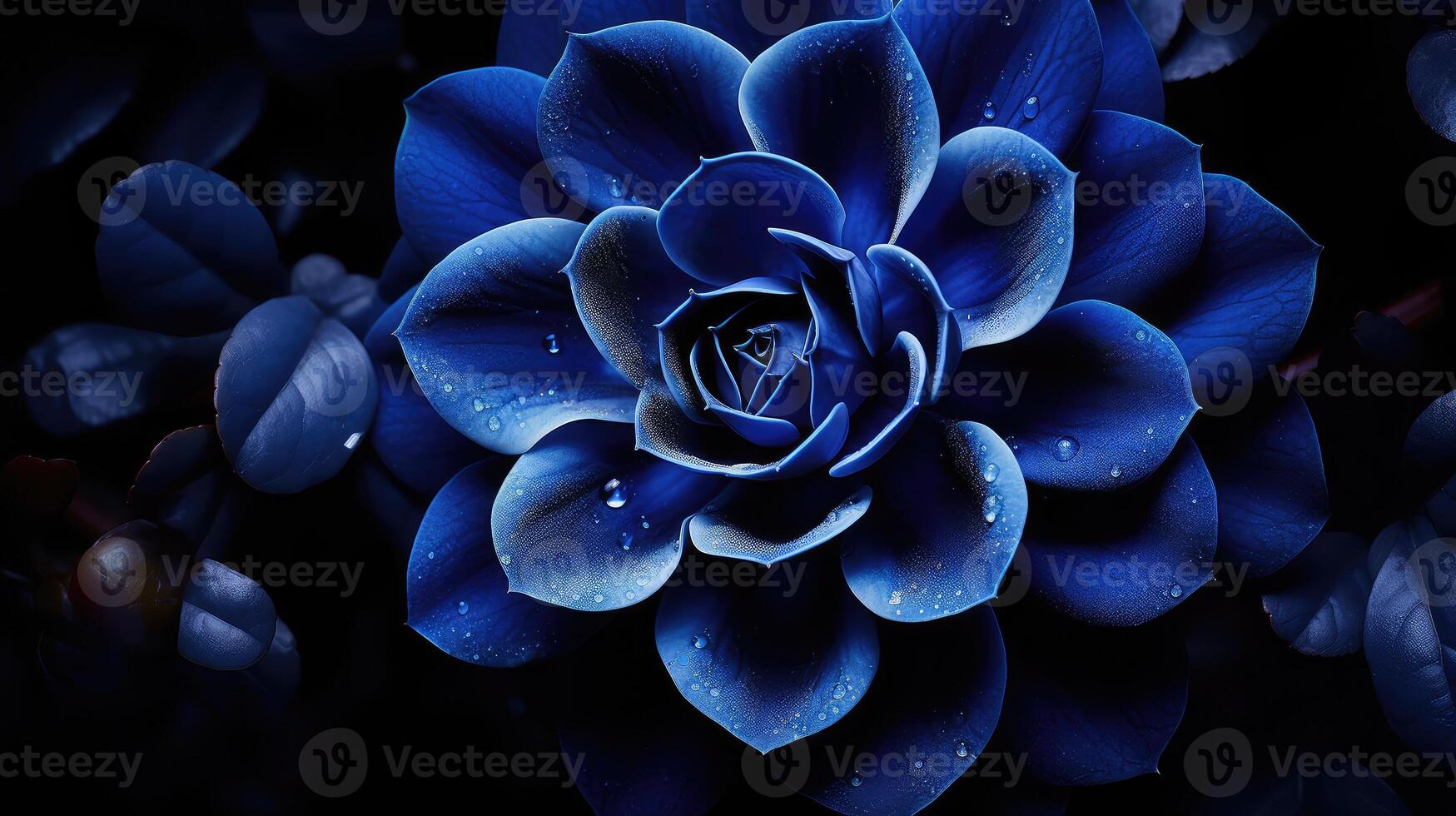 AI generated garden navy blue flower ai generated photo