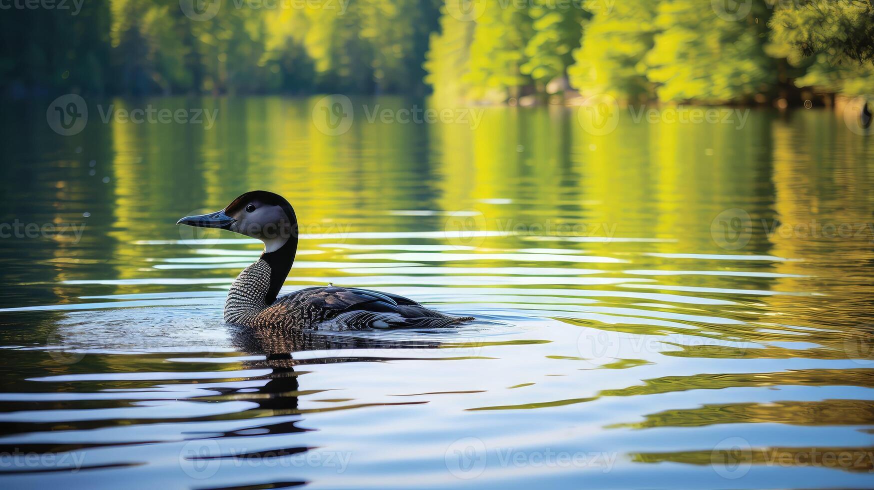 AI generated water lake loon ai generated photo