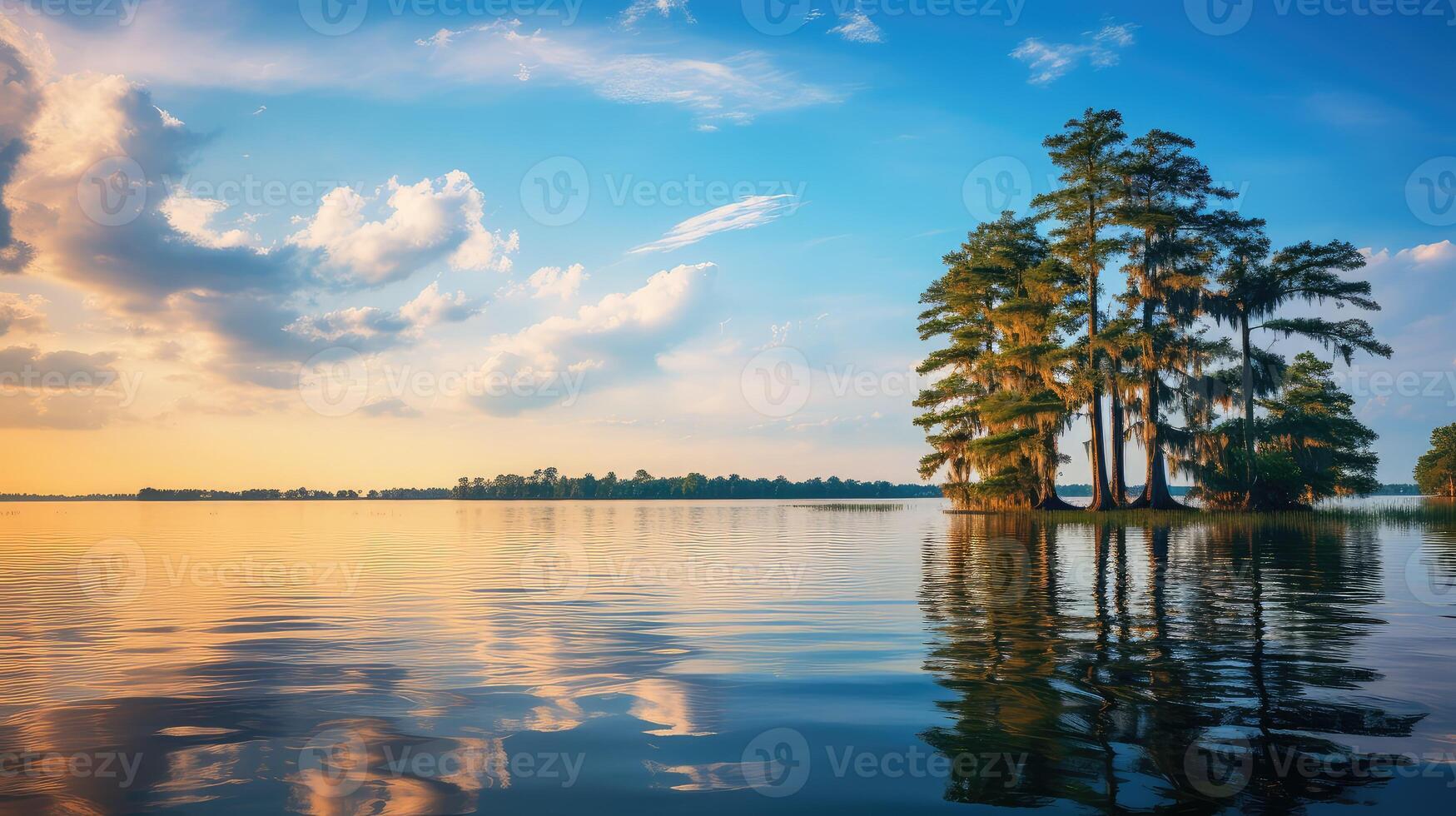AI generated reflection lake landscape ai generated photo