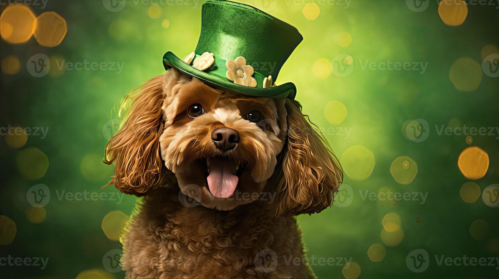 AI generated shamrock happy st patricks day dog ai generated photo