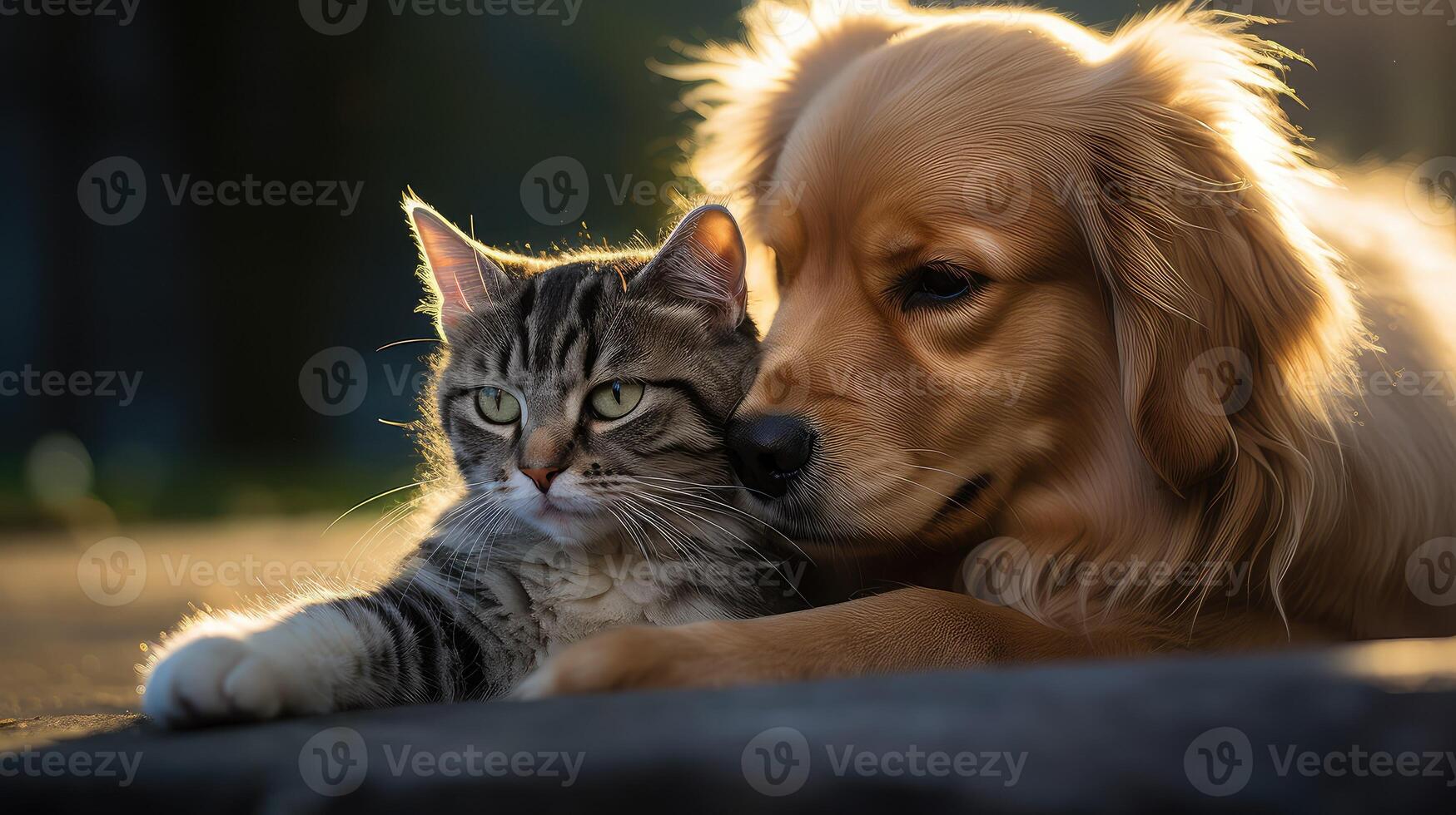 ai generado mullido linda perro gato ai generado foto