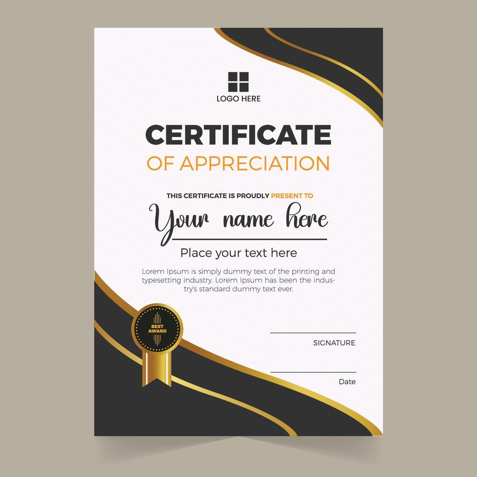 Modern Vector Certificate Design Template