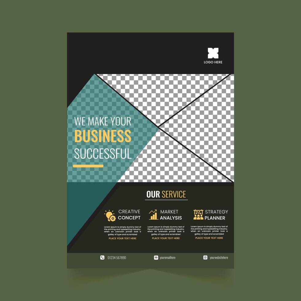Print Ready Customizable Corporate Business Flyer Design Templates vector