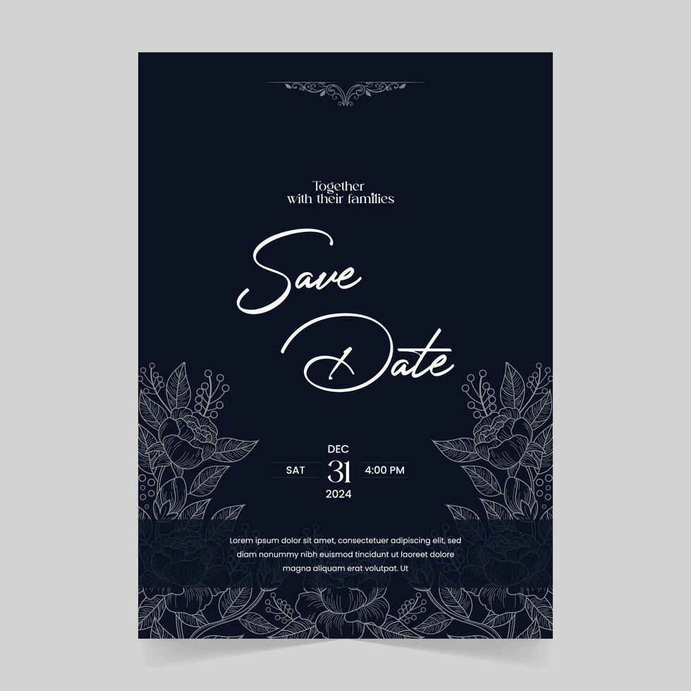 Print Ready Wedding Invitation Card Vector Templates