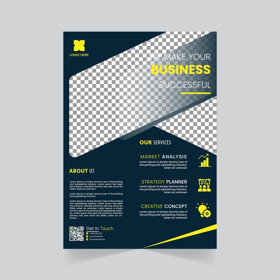 Modern Vector Editable Corporate Flyer Template