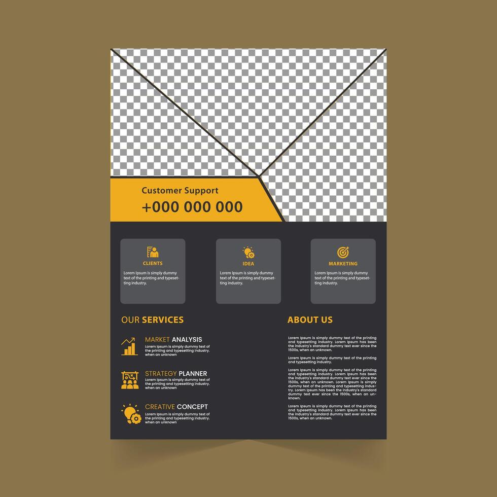 Modern Vector Editable Corporate Flyer Template