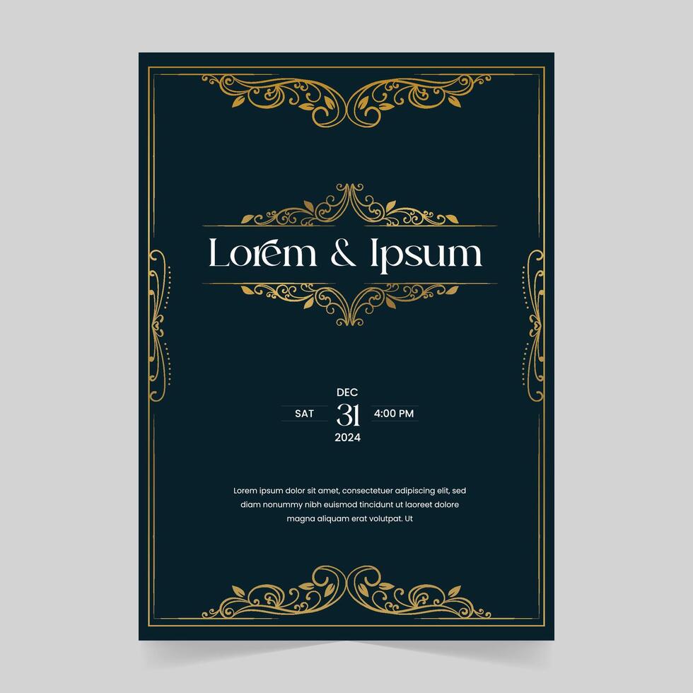 Print Ready Wedding Invitation Card Vector Templates