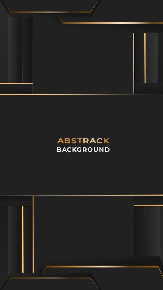 Vertical background black and gold luxury vector